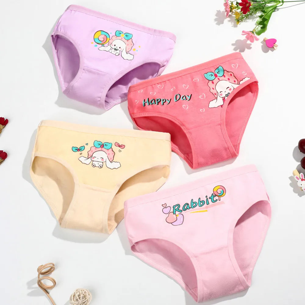 1/4/8/12 Pcs Children Girls Panties Sets Cotton Pretty Cute Cartoon Unicorn Print Child Underwear for Girl Kid Boxer Breathable