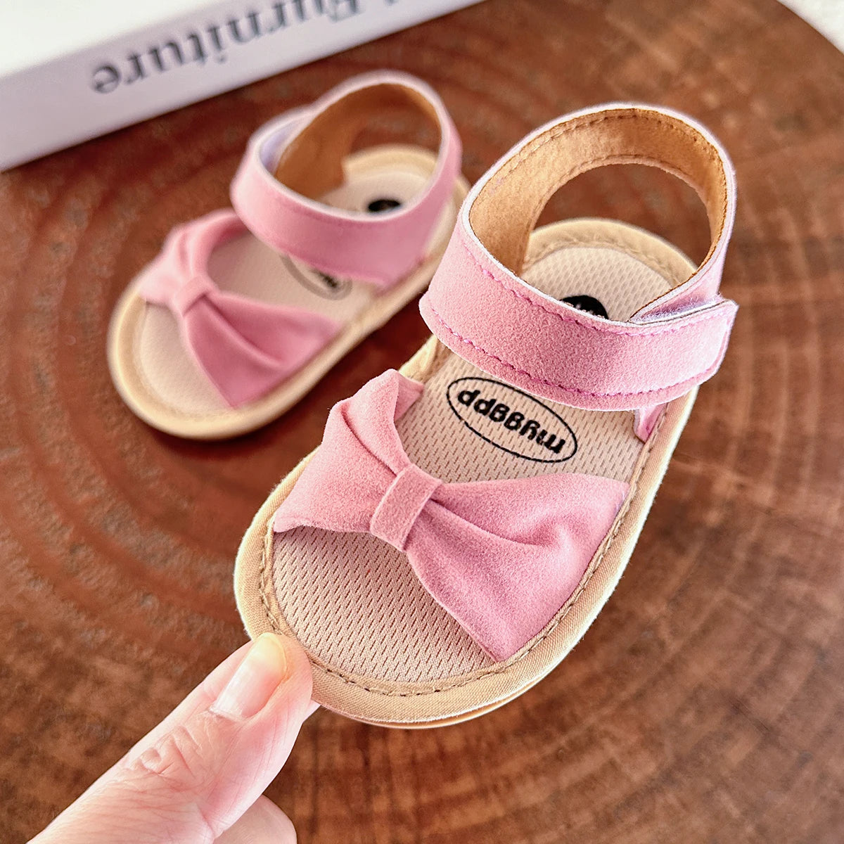 Infant Baby Girl Boy Sandals Comfort Premium Summer Outdoor Casual Beach Shoes with Flower Bowknot Anti Slip Rubber Sole Newborn