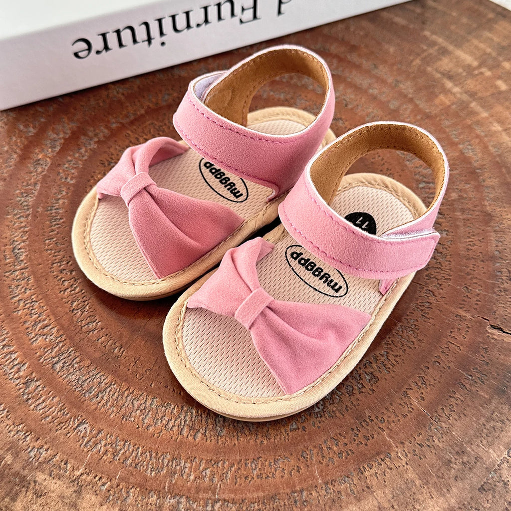 Infant Baby Girl Boy Sandals Comfort Premium Summer Outdoor Casual Beach Shoes with Flower Bowknot Anti Slip Rubber Sole Newborn