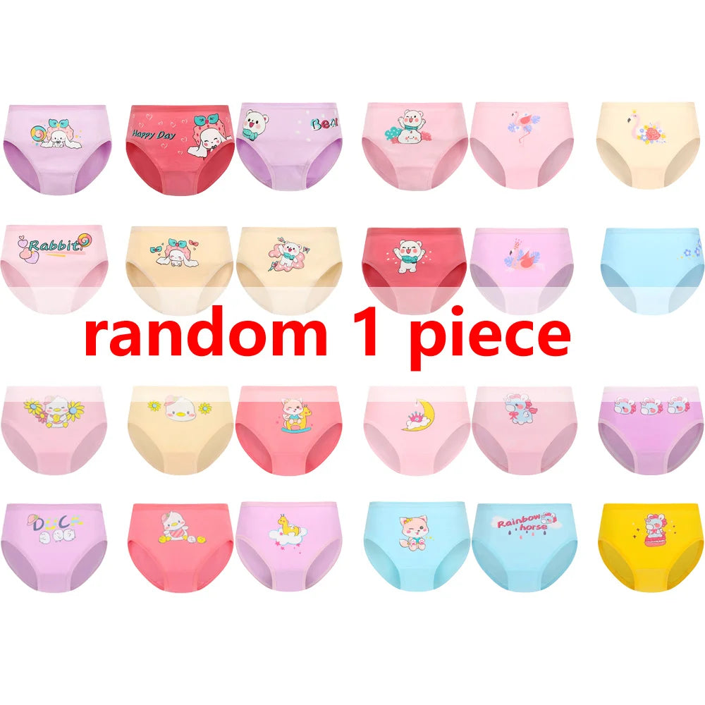 1/4/8/12 Pcs Children Girls Panties Sets Cotton Pretty Cute Cartoon Unicorn Print Child Underwear for Girl Kid Boxer Breathable