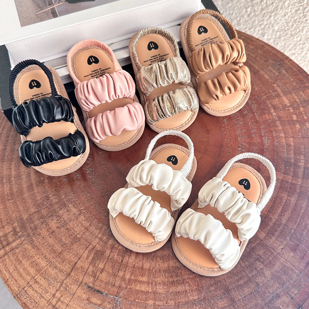 Baby Boys Girls Sandals Soft Sole Summer Infant Wedding Dress Flat Shoes Beach Sandal Newborn Crib Shoes First Walkers