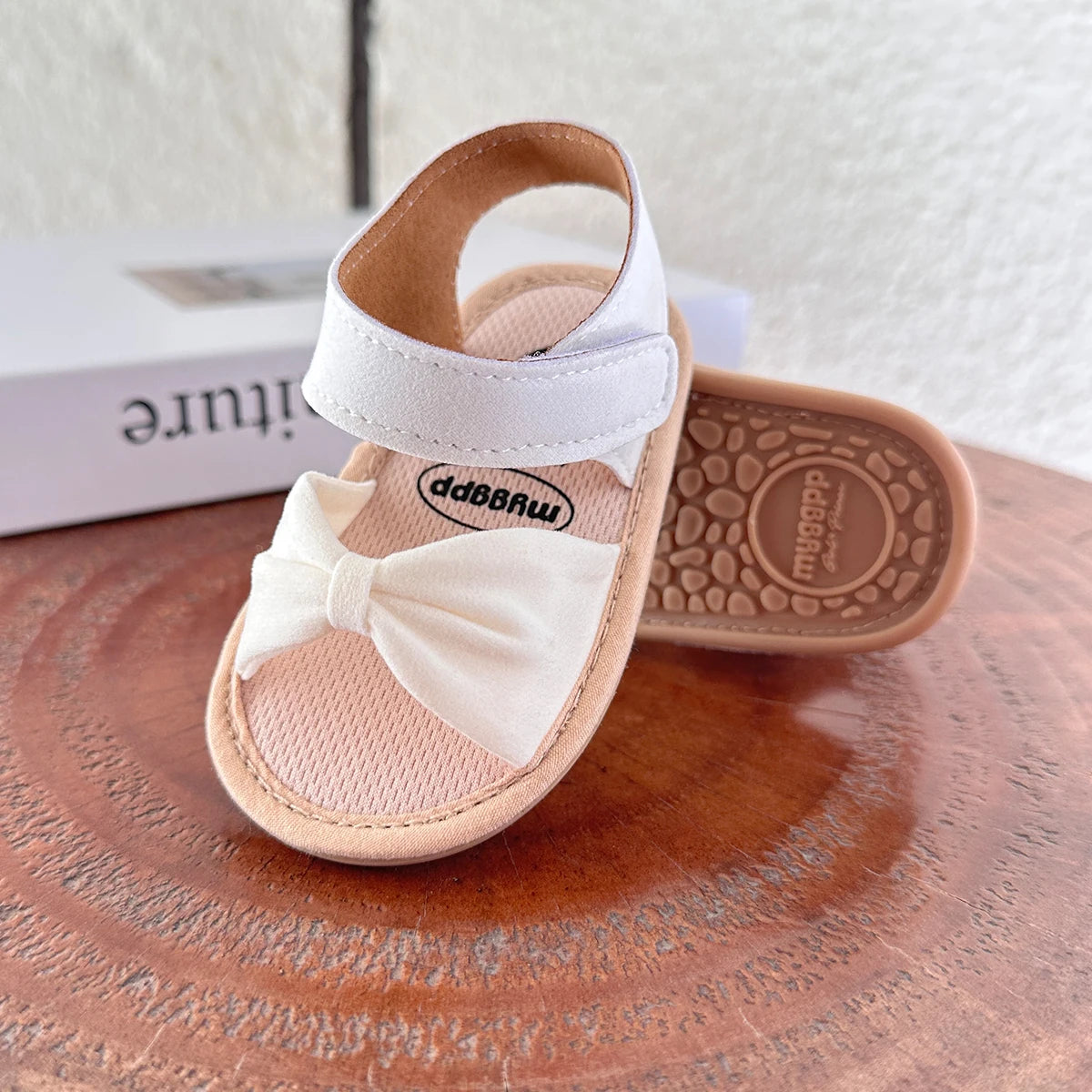 Infant Baby Girl Boy Sandals Comfort Premium Summer Outdoor Casual Beach Shoes with Flower Bowknot Anti Slip Rubber Sole Newborn