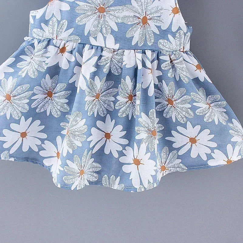 Baby Girls Floral Dress with Matching Sun Hat – Cotton Jersey Blend – 9 Months to 3 Years