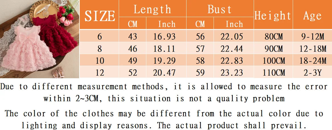 (0-3 Year Old Baby Girl Princess Dress) Summer New Red Bow, Rose Skirt, Children'S Sleeveless Clothes Suitable For Wedding Party