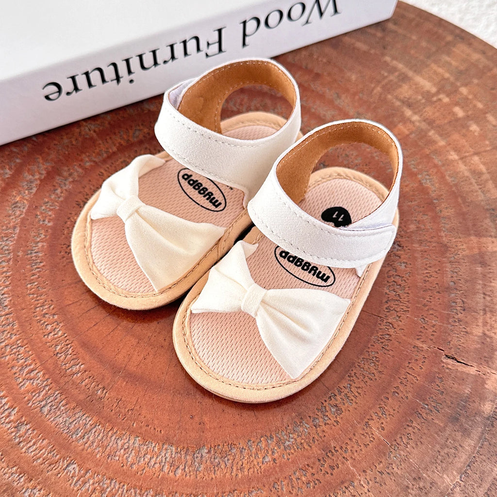 Infant Baby Girl Boy Sandals Comfort Premium Summer Outdoor Casual Beach Shoes with Flower Bowknot Anti Slip Rubber Sole Newborn