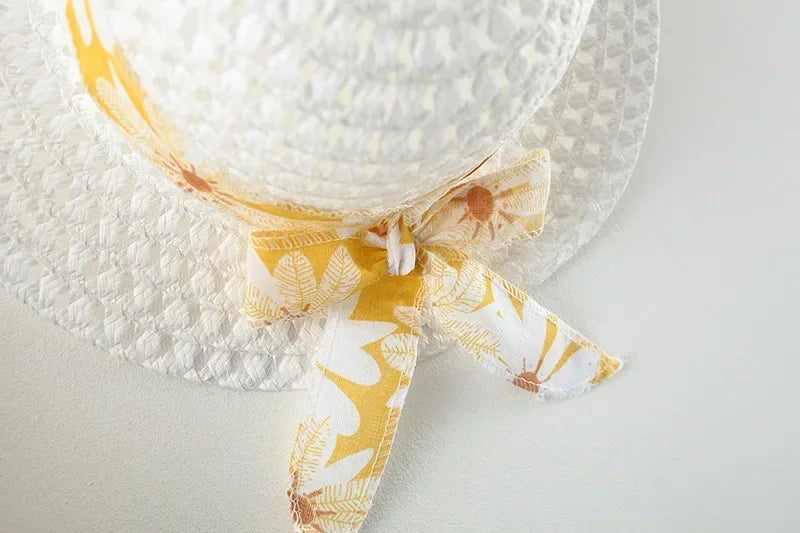 Baby Girls Floral Dress with Matching Sun Hat – Cotton Jersey Blend – 9 Months to 3 Years