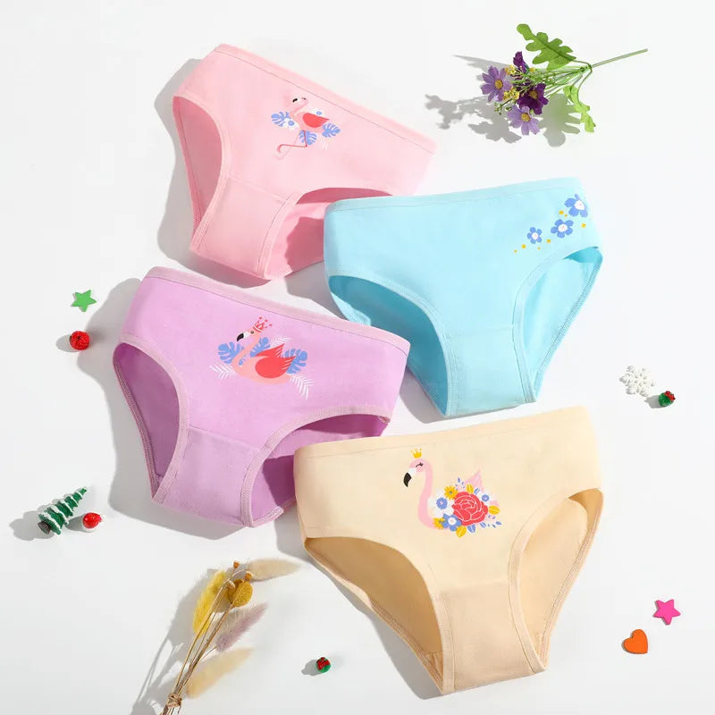 1/4/8/12 Pcs Children Girls Panties Sets Cotton Pretty Cute Cartoon Unicorn Print Child Underwear for Girl Kid Boxer Breathable