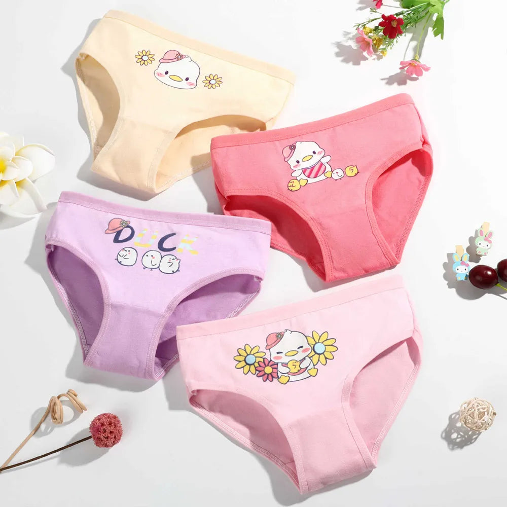 1/4/8/12 Pcs Children Girls Panties Sets Cotton Pretty Cute Cartoon Unicorn Print Child Underwear for Girl Kid Boxer Breathable