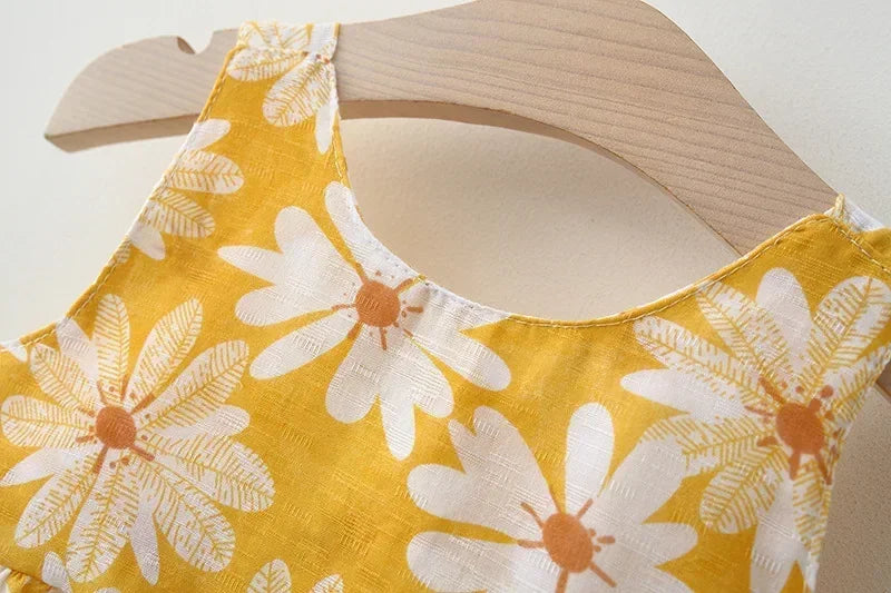 Baby Girls Floral Dress with Matching Sun Hat – Cotton Jersey Blend – 9 Months to 3 Years