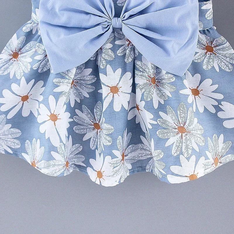 Baby Girls Floral Dress with Matching Sun Hat – Cotton Jersey Blend – 9 Months to 3 Years